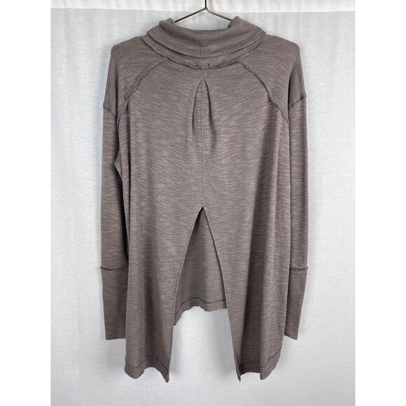 Free People Top Oversized Turtleneck Neutral Minimalist Slouchy Cozy Fall Casual - Picture 2 of 4